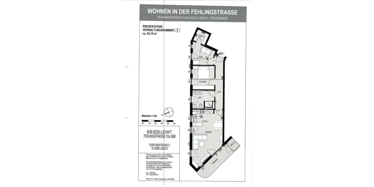 Erdgeschoßwohnung Lübeck Alt-Travemünde / Rönnau - 3 Zimmer, 93 m&sup2;, 1.860&euro; | Angebot:25987000