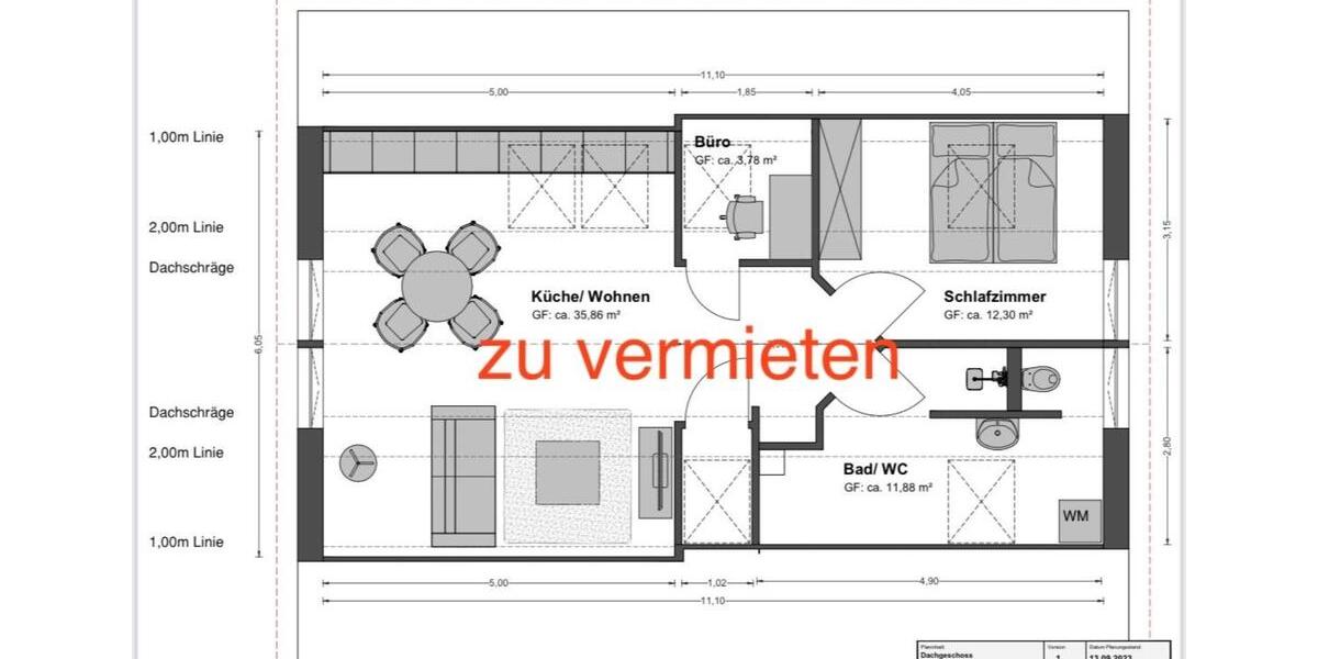 Freundliche Dachgeschosswohnung in Riedenberg 2 zimmer