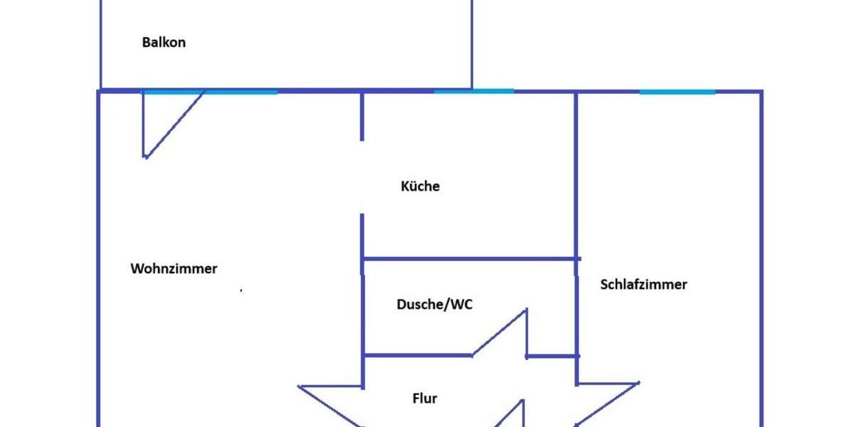 Große 2-Raumwohnung mit großem Balkon am nördlichen Stadtrand von Weimar 2 zimmer