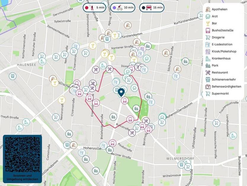 Möblierte 2 Zimmer Terrassenwohnung fußläufig zum Kurfürstendamm in Berlin-Wilmersdorf zur Miete 2 zimmer