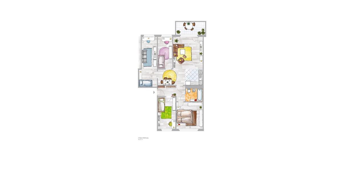 Dachgeschoßwohnung Chemnitz Helbersdorf - 5 Zimmer, 83 m&sup2;, 442&euro; | Angebot:25415874