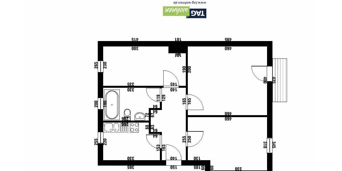 Etagenwohnung Sondershausen Borntal - 3 Zimmer, 60 m&sup2;, 320&euro; | Angebot:26170570
