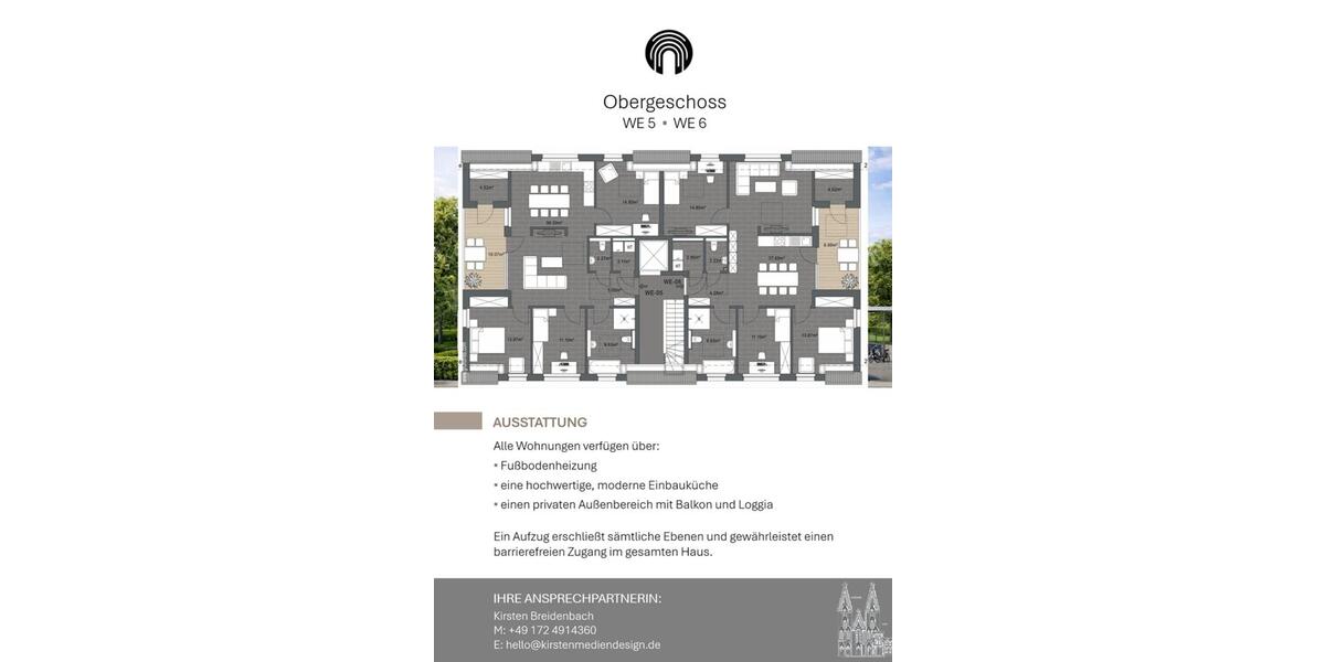 Erdgeschoßwohnung Münster Mitte-Süd - 3 Zimmer, 82 m&sup2;, 2.295&euro; | Angebot:24872640
