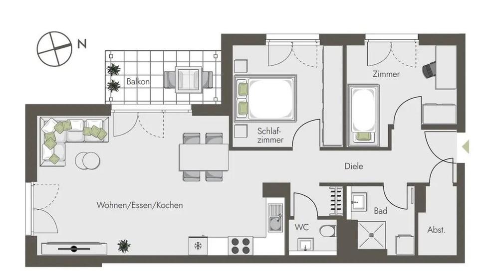 Etagenwohnung Bretten - 3 Zimmer, 76 m&sup2;, 1.149&euro; | Angebot:25570118