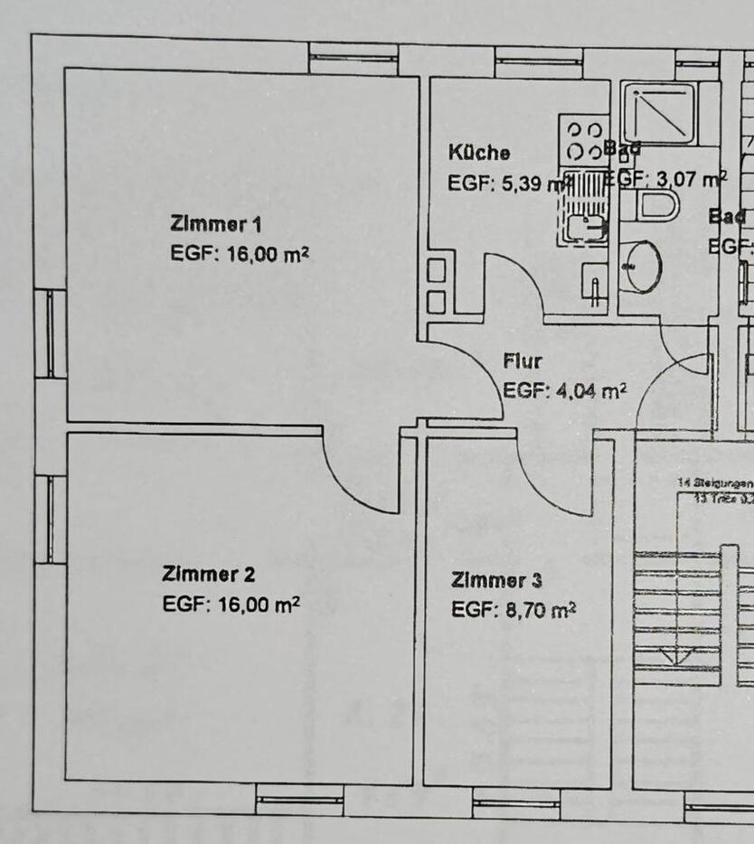 Helle 3-Zimmer-Wohnung mit Küche & Bad in ruhiger Lage zimmer