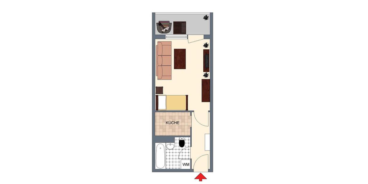 Etagenwohnung Döbeln - 1 Zimmer, 30 m&sup2;, 210&euro; | Angebot:26336985