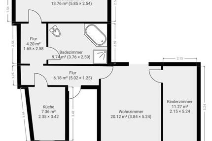 Wohnung Geisa - 3 Zimmer, 73 m&sup2;, 450&euro; | Angebot:24609565