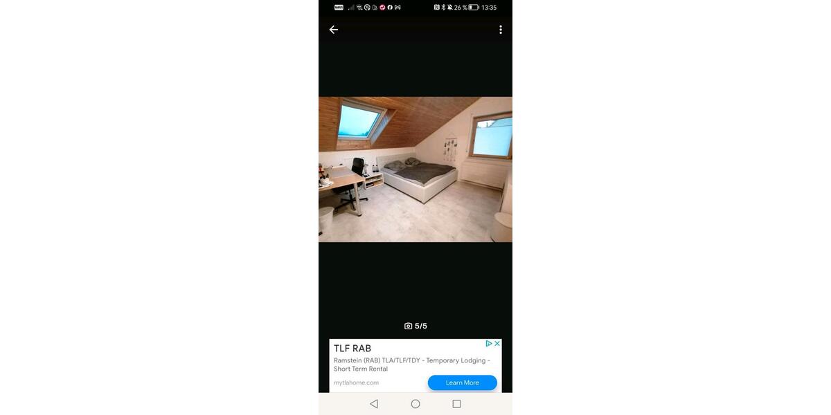 Möbeliertes Zimmer 1 zimmer