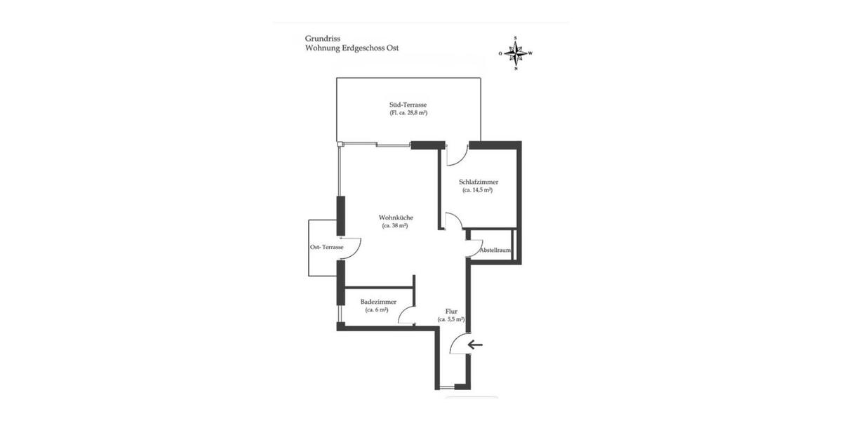 Erdgeschoßwohnung Feldafing - 2 Zimmer, 81 m&sup2;, 1.251&euro; | Angebot:25988917