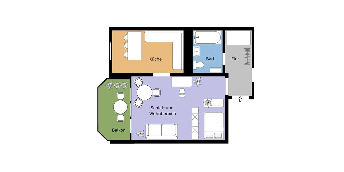 Wohnen auf Zeit Papendorf - 1 Zimmer, 35 m&sup2;, 39&euro; | Angebot:26700064