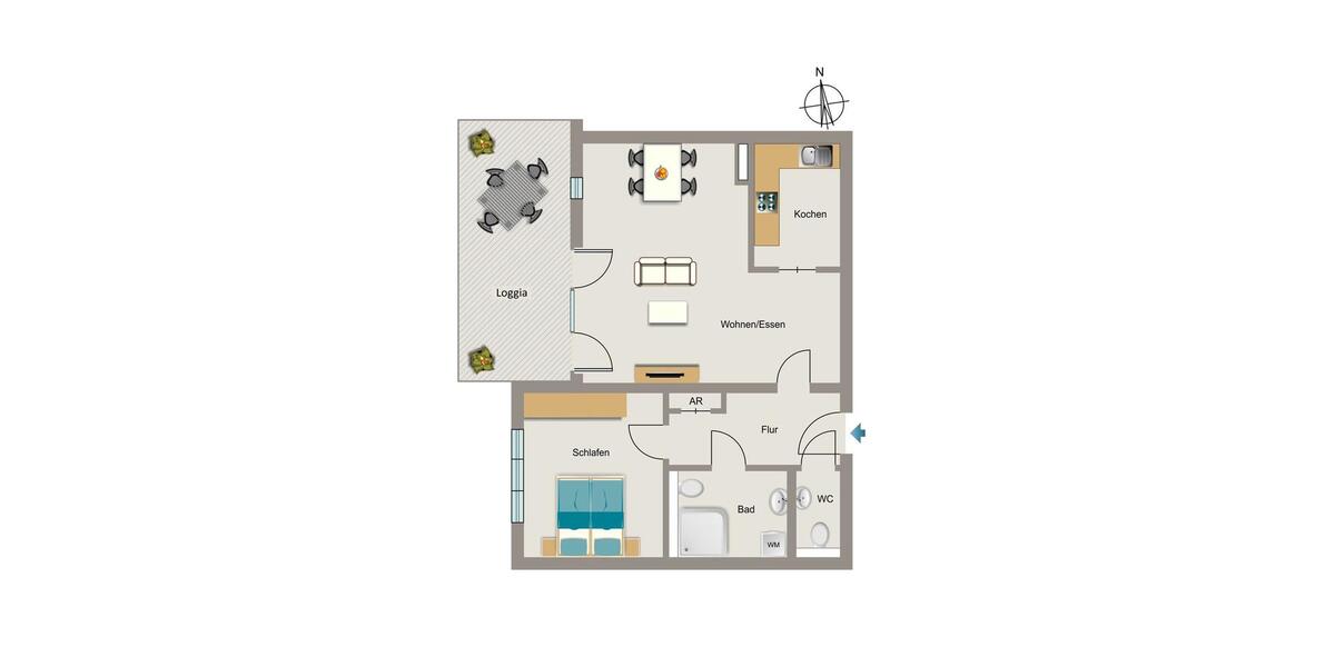 Etagenwohnung Dortmund - 2 Zimmer, 69 m&sup2;, 920&euro; | Angebot:26527106