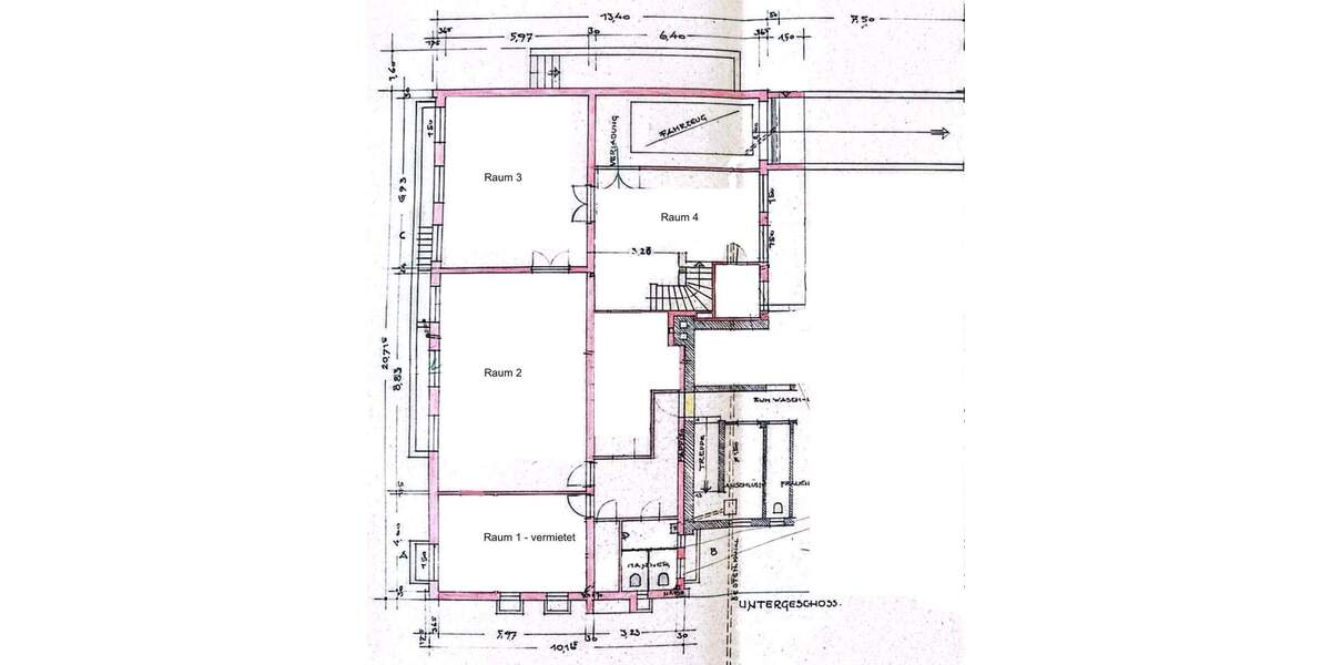 Über 2 Etagen - EG und UG mit Rampe und Garage - ProduktionBüroLagerAusstellungVerkauf zimmer