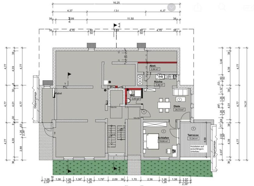 Wohnung EG 64qm, inkl. Küche, Erstbezung zu vermieten