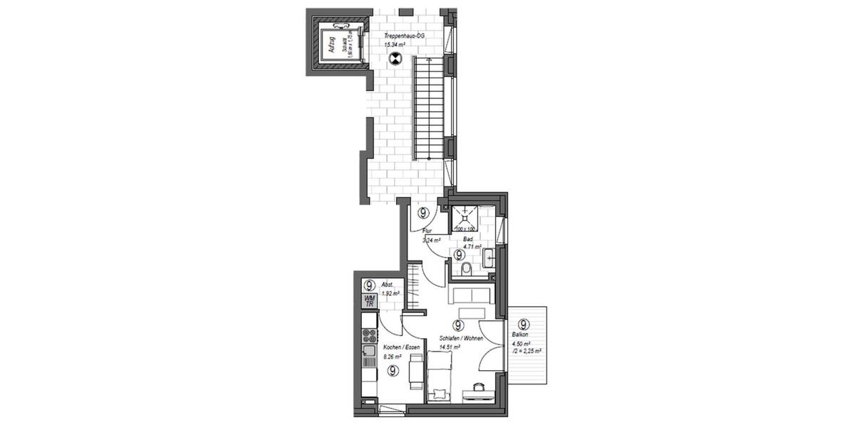 Etagenwohnung Lilienthal - 1 Zimmer, 35 m&sup2;, 600&euro; | Angebot:24841326