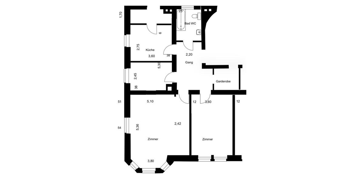 schön renovierte 3 ZKB Altbauwohnung 3 zimmer