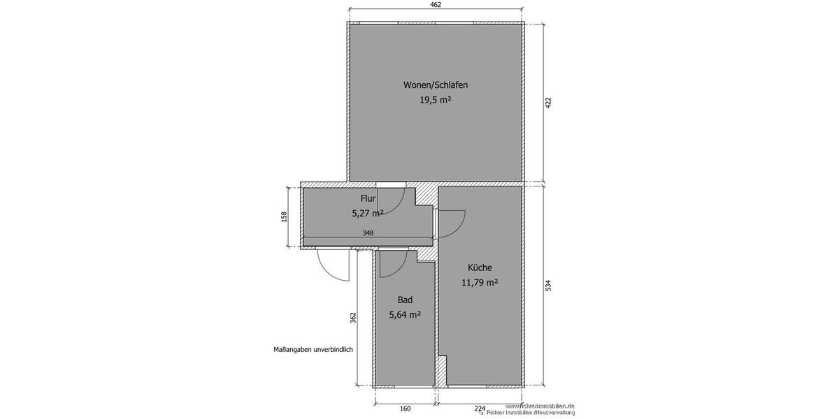 Etagenwohnung Freiberg - 1 Zimmer, 43 m&sup2;, 272&euro; | Angebot:24487633