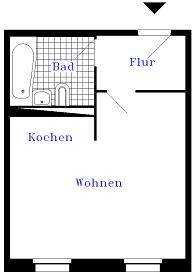 Etagenwohnung Prenzlau - 1 Zimmer, 26 m&sup2;, 185&euro; | Angebot:24397048