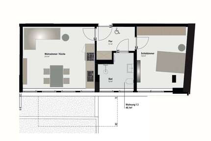 Wohnung zum Mieten in Aachen 677,67 € 46.1 m² 2 zimmer