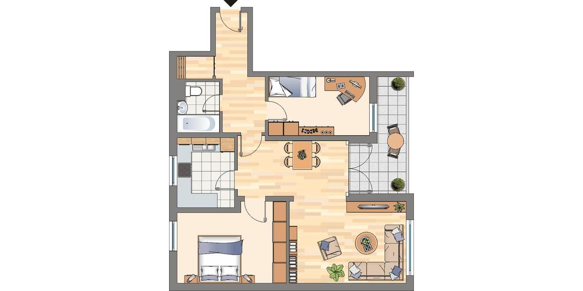 Etagenwohnung Dortmund Brackel - 3 Zimmer, 73 m&sup2;, 579&euro; | Angebot:26422048