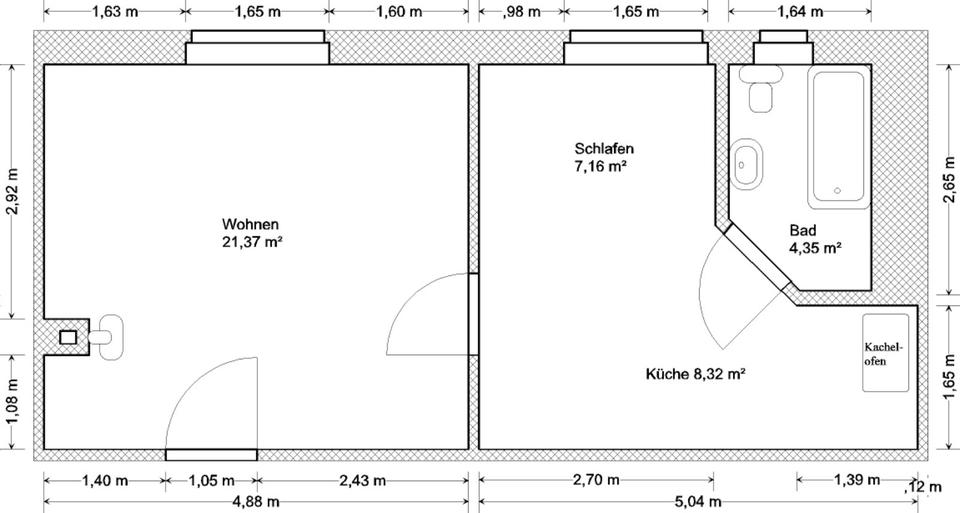 Etagenwohnung Zehdenick - 1 Zimmer, 42 m&sup2;, 395&euro; | Angebot:24703280