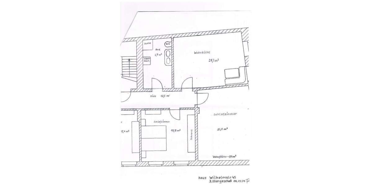 Etagenwohnung Lüdenscheid Staberg - 2 Zimmer, 84 m&sup2;, 670&euro; | Angebot:25739403