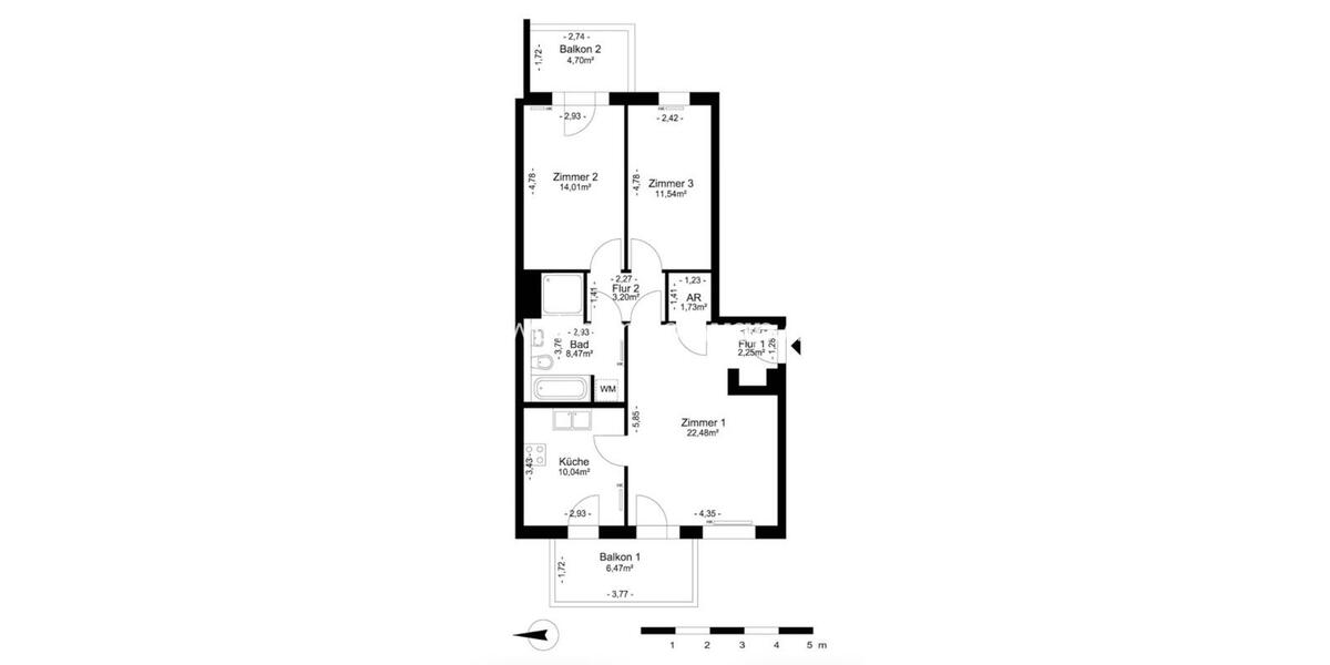 Etagenwohnung Berlin Spandau - 3 Zimmer, 80 m&sup2;, 891&euro; | Angebot:26632924