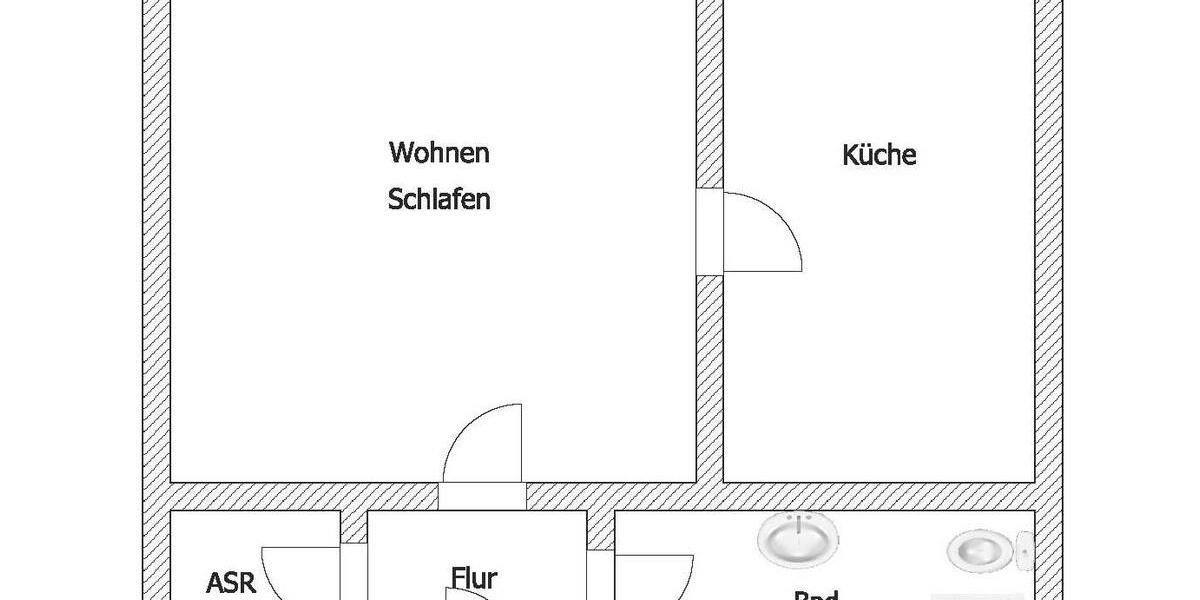 Etagenwohnung Riesa - 1 Zimmer, 41 m&sup2;, 281&euro; | Angebot:26477159