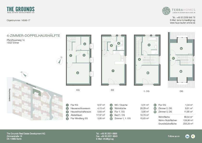 Doppelhaushälfte Erkner Hohenbinde - 4 Zimmer, 125 m&sup2;, 1.950&euro; | Angebot:24773425