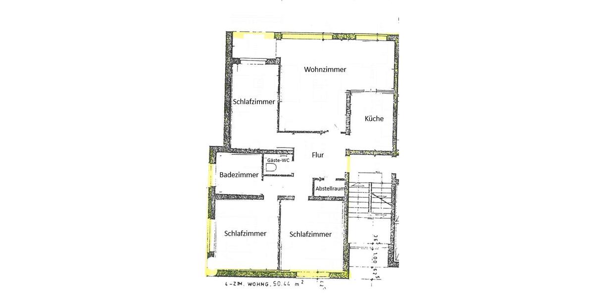 Etagenwohnung Oldenburg Alexandersfeld - 4 Zimmer, 90 m&sup2;, 730&euro; | Angebot:25977922