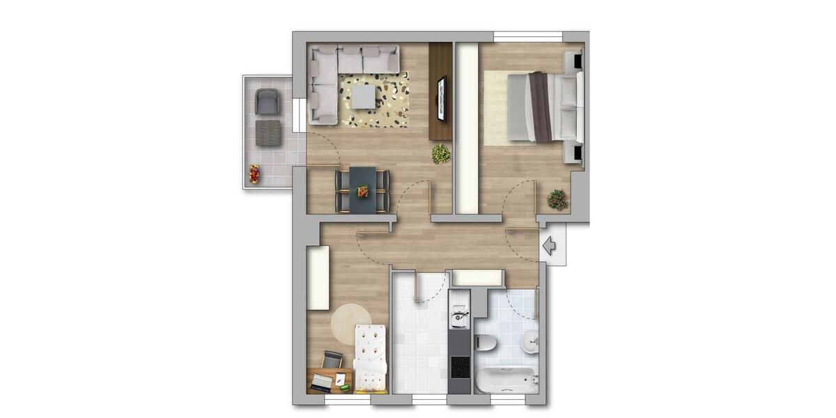 Etagenwohnung Merseburg - 3 Zimmer, 59 m&sup2;, 352&euro; | Angebot:26662548