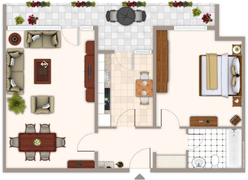 Etagenwohnung Mönchengladbach Hardterbroich-Pesch - 2 Zimmer, 61 m&sup2;, 379&euro; | Angebot:25272490