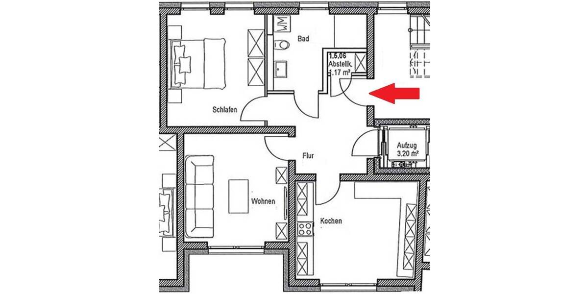 Etagenwohnung Brandenburg an der Havel Neustadt - 2 Zimmer, 65 m&sup2;, 822&euro; | Angebot:26733262