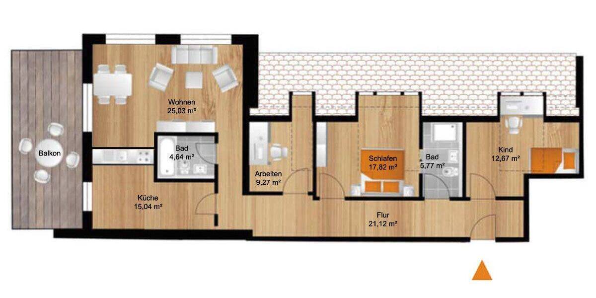 Etagenwohnung Freital / Saalhausen Saalhausen - 4 Zimmer, 122 m&sup2;, 1.250&euro; | Angebot:25689325