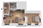 Etagenwohnung Glauchau - 2 Zimmer, 53 m&sup2;, 424&euro; | Angebot:26367306