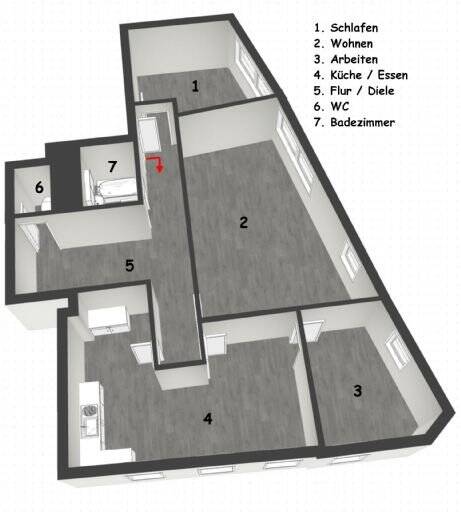 Etagenwohnung Bad Brückenau - 3 Zimmer, 111 m&sup2;, 690&euro; | Angebot:26733234