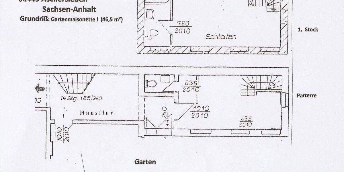 Etagenwohnung Aschersleben - 2 Zimmer, 46 m&sup2;, 565&euro; | Angebot:25840917
