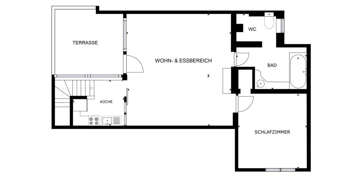 Etagenwohnung Ellwangen (Jagst) - 2 Zimmer, 58 m&sup2;, 650&euro; | Angebot:26639118
