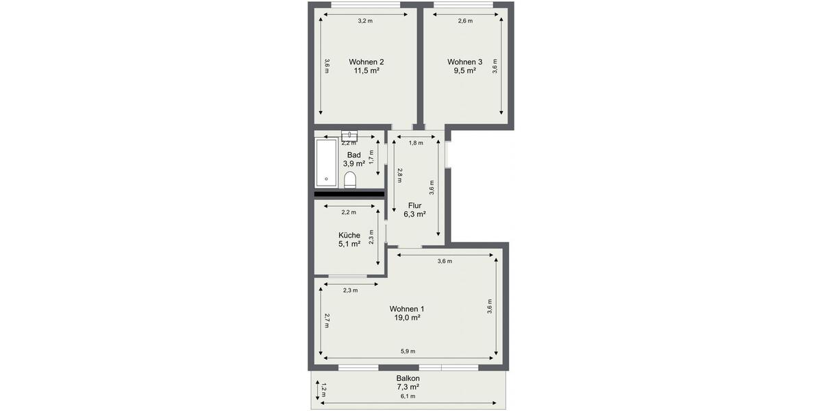 Etagenwohnung Schwedt (Oder) - 3 Zimmer, 57 m&sup2;, 315&euro; | Angebot:25880725