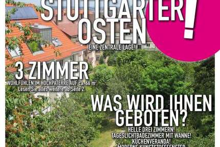 Wohnung Stuttgart Bopser - 3 Zimmer, 66 m&sup2;, 780&euro; | Angebot:27164381