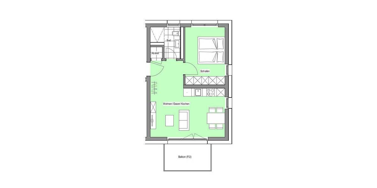 Etagenwohnung Würzburg Versbach - 2 Zimmer, 46 m&sup2;, 920&euro; | Angebot:26201999