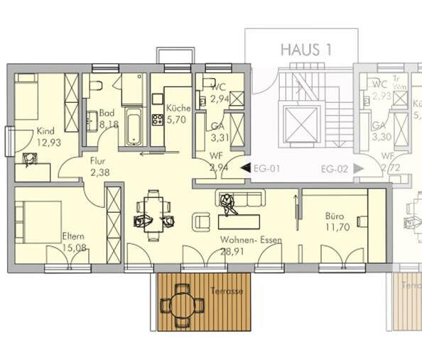 Etagenwohnung Landshut Achdorf - 3 Zimmer, 99 m&sup2;, 1.200&euro; | Angebot:26187960