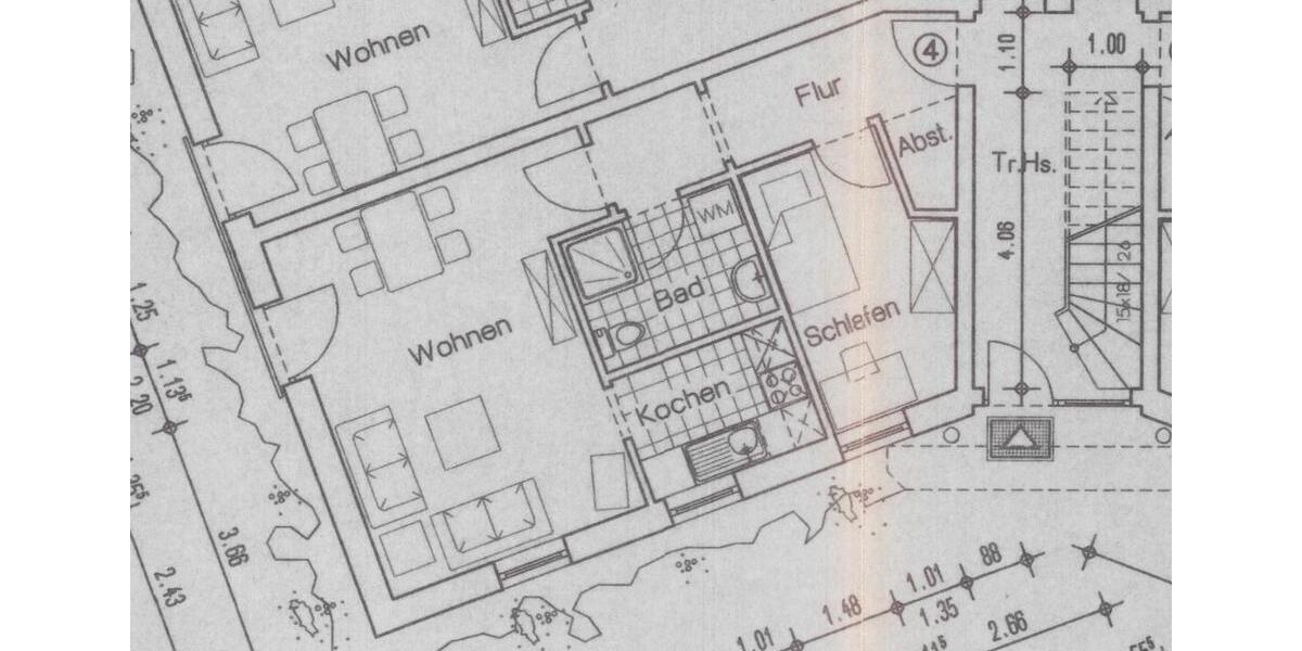 Erdgeschoßwohnung Niebüll - 2 Zimmer, 44 m&sup2;, 485&euro; | Angebot:26032334