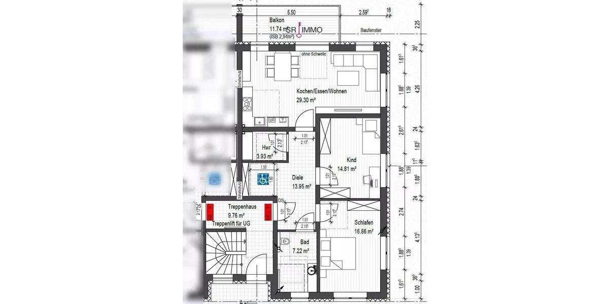 Etagenwohnung Mettendorf - 3 Zimmer, 89 m&sup2;, 663&euro; | Angebot:24892961