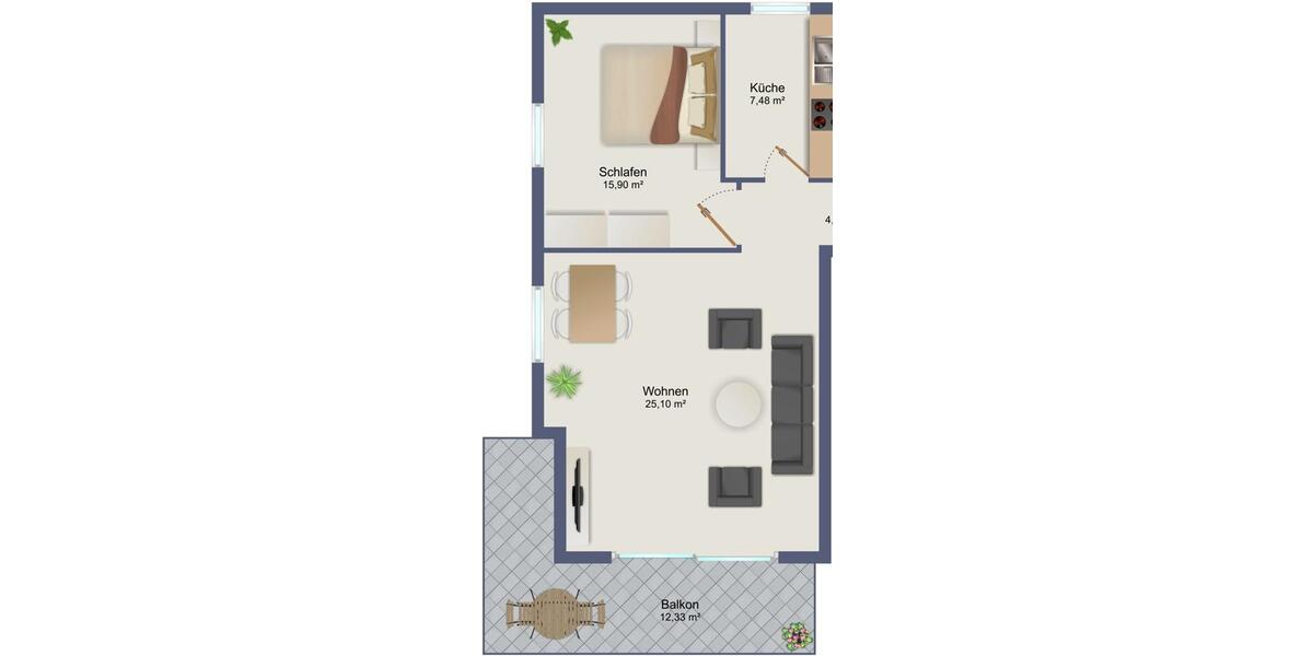 Erdgeschoßwohnung Passau Mühltal - 2 Zimmer, 62 m&sup2;, 620&euro; | Angebot:24440443
