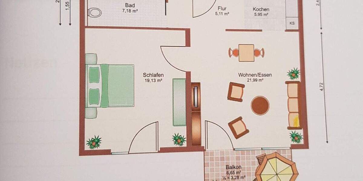 Etagenwohnung Weil am Rhein - 2 Zimmer, 62 m&sup2;, 865&euro; | Angebot:25703759