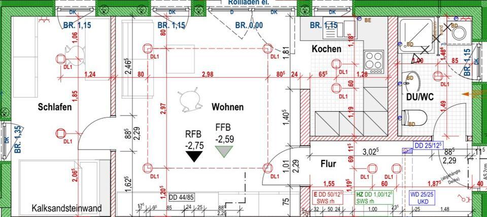 Wohnung in Erbach Erstbezug 54qm