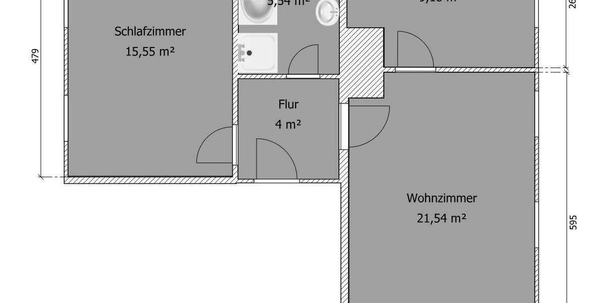 Etagenwohnung Frankenberg/Sa. - Mühlbach Mühlbach - 2 Zimmer, 56 m&sup2;, 260&euro; | Angebot:23972614