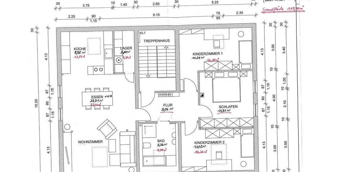 Etagenwohnung Flöha - 4 Zimmer, 90 m&sup2;, 900&euro; | Angebot:26583698