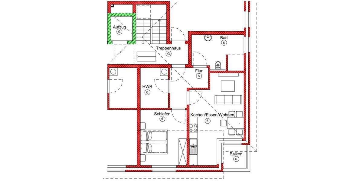 Etagenwohnung Meppen - 2 Zimmer, 60 m&sup2;, 615&euro; | Angebot:25219981