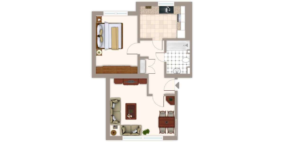 Etagenwohnung Mönchengladbach Waldhausen - 2 Zimmer, 50 m&sup2;, 479&euro; | Angebot:27286477